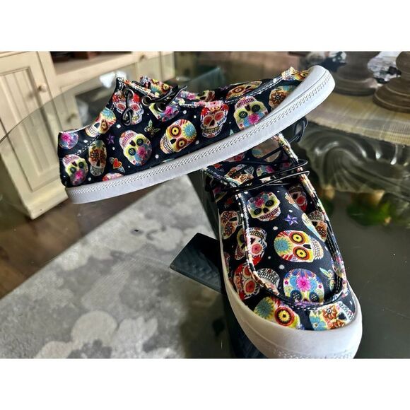 Skull Canvas sneakers with laces rubber sole size 8.5 - Picture 9 of 9